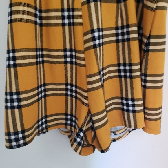 NoBo No Boundaries Plaid Tank Romper Mustard Yellow Black White Juniors XXL - Picture 6 of 13